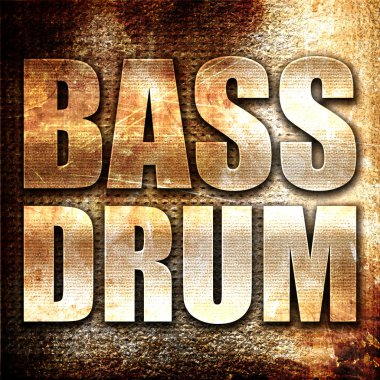 bas davul, 3d render, pas arka plan üzerinde metal metin