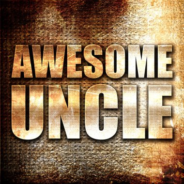 Harika Amca, 3d render, pas arka plan üzerinde metal metin