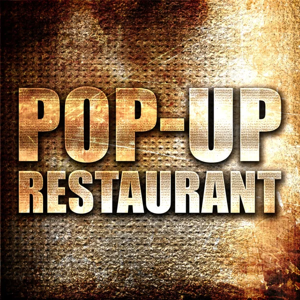 Pop Restaurant Rendu Texte Métallique Sur Fond Rouille — Photo