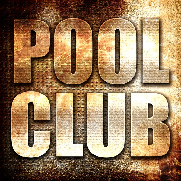 Pool Club Rendering Metal Text Rust Background — 스톡 사진