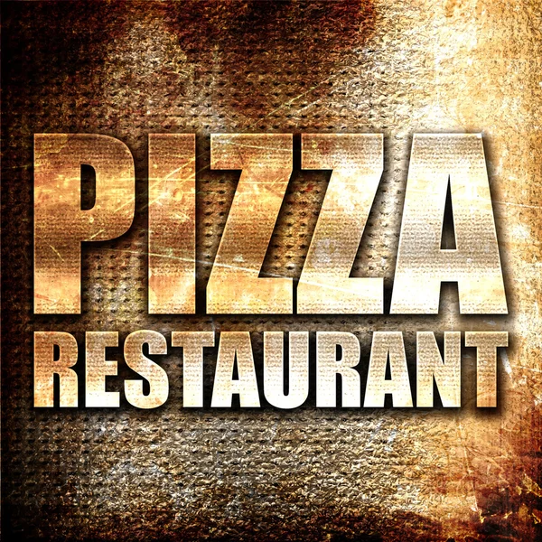 Restauracja Pizza Renderowanie Metalowy Tekst Rdzy Tle — Zdjęcie stockowe