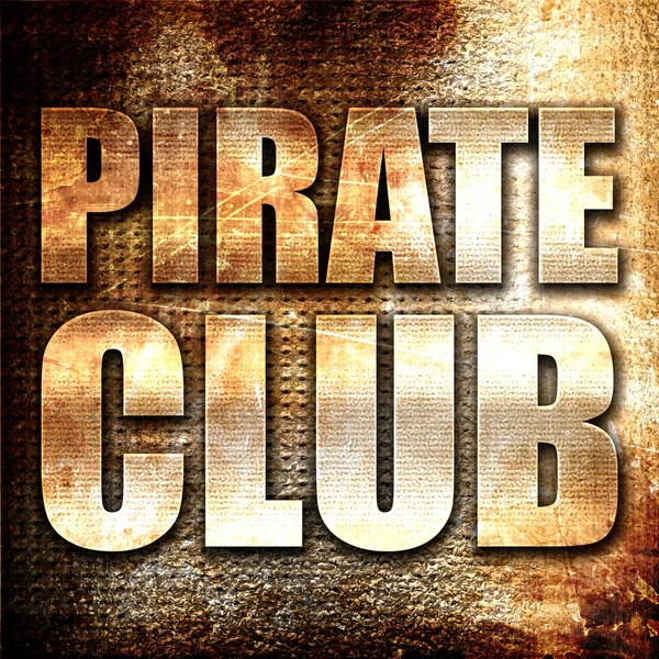 Pirate Club Rendering Metal Text Rust Background — 스톡 사진