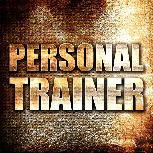 Personal Trainer Rendering Testo Metallo Sfondo Ruggine — Foto Stock