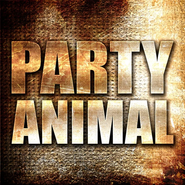 Party Animal Rendering Metal Text Rust Background — 스톡 사진