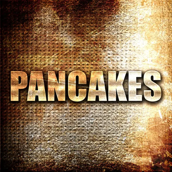 Pancakes Rendering Metal Text Rust Background — 스톡 사진