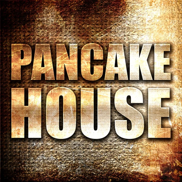 Pancake House Rendering Testo Metallo Sfondo Ruggine — Foto Stock