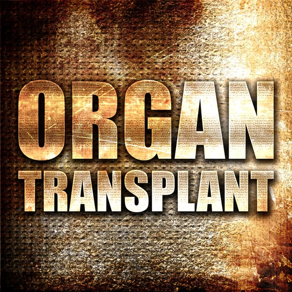 Organ Transplant Rendering Metal Text Rust Background — Stock Photo, Image