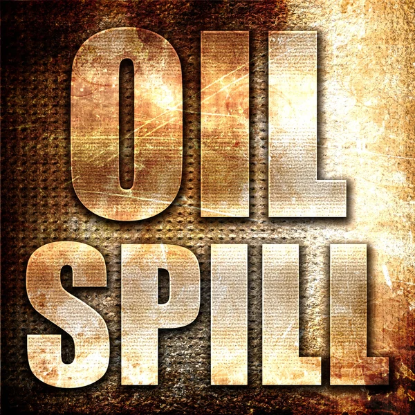 Ölpest Rendering Metalltext Auf Rost Hintergrund — Stockfoto