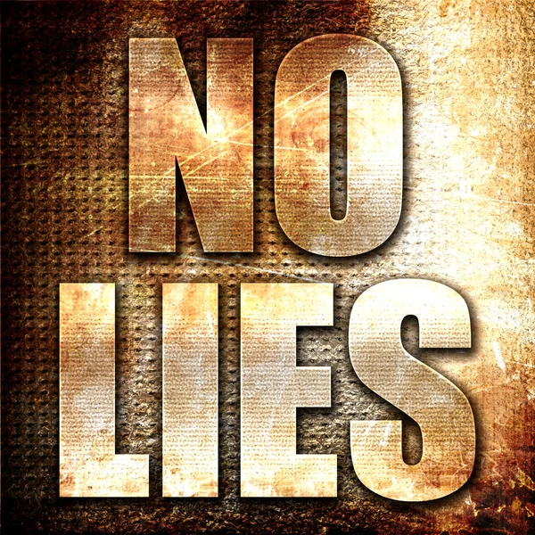 Lies Rendering Metal Text Rust Background — Stock Photo, Image