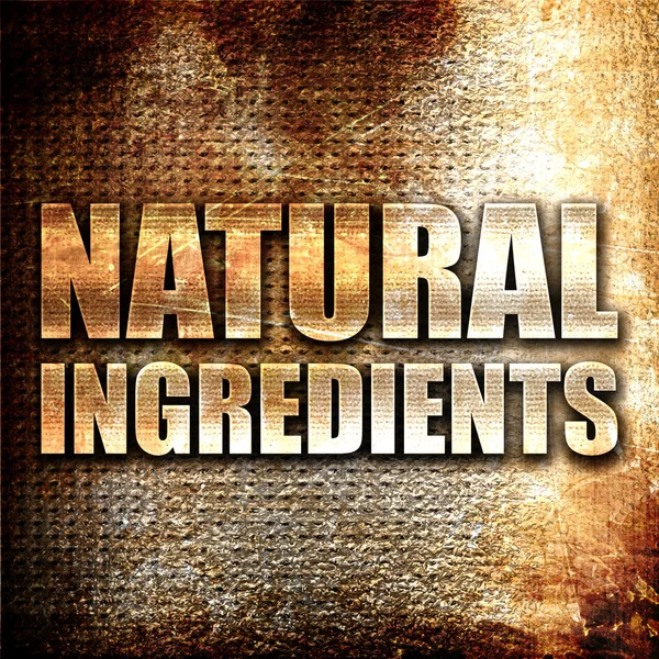 Ingredientes Naturales Representación Texto Metal Sobre Fondo Oxidado — Foto de Stock