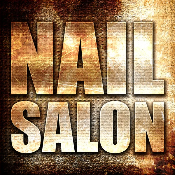Nail Salon Rendering Metal Text Rust Background — 스톡 사진