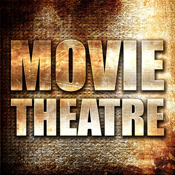 Movie Theatre Rendering Metal Text Rust Background — 스톡 사진