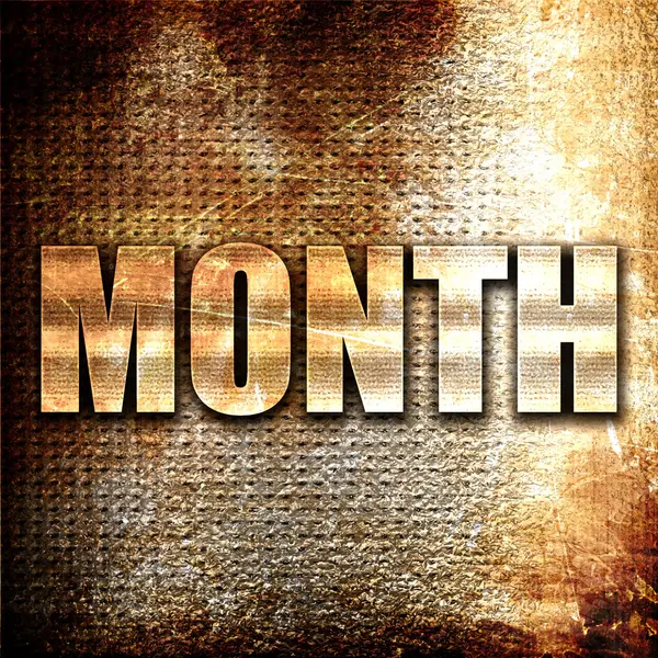 Month Rendering Metal Text Rust Background — Stock Photo, Image