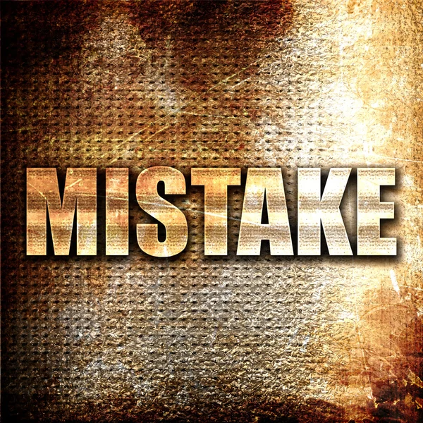 Mistake Rendering Metal Text Rust Background — Stock Photo, Image