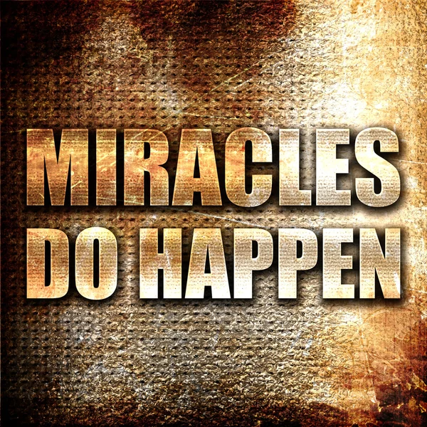 Miracles Happen Rendering Metal Text Rust Background — Stock Photo, Image