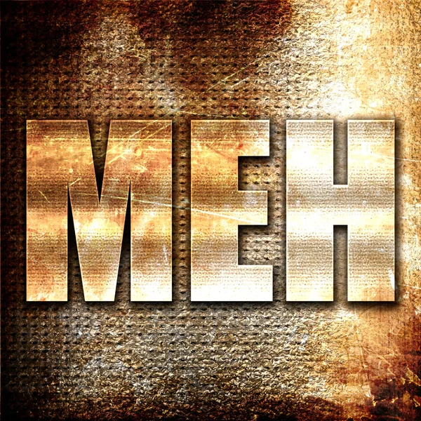 Meh Rendering Metal Text Rust Background — 图库照片