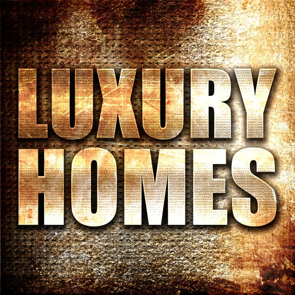 Luxuswohnungen Rendering Metalltext Auf Rost Hintergrund — Stockfoto