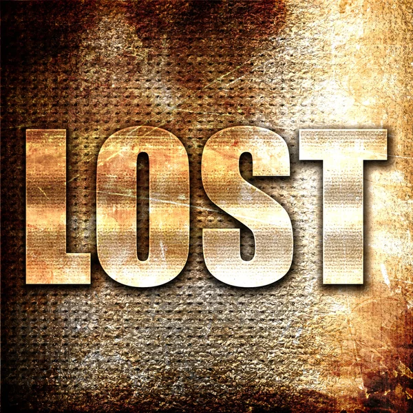 Lost Rendering Metal Text Rust Background — Stock Photo, Image