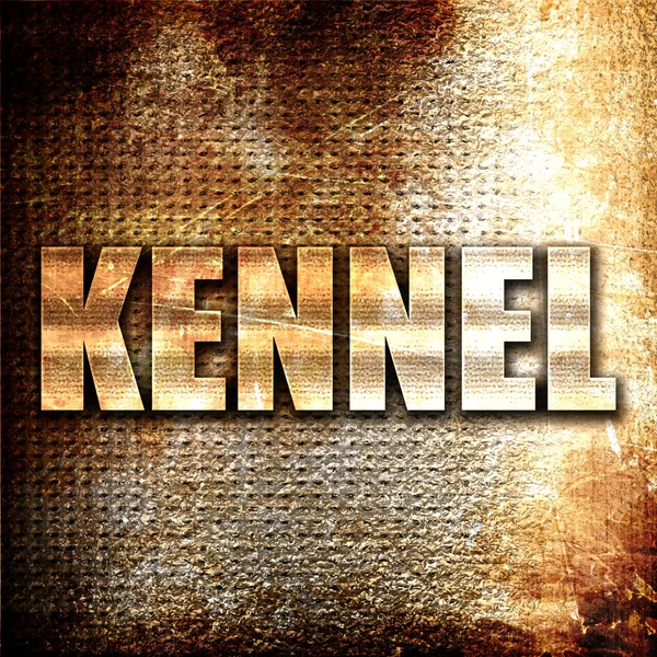 Kennel Rendering Metal Text Rust Background — Stock Photo, Image