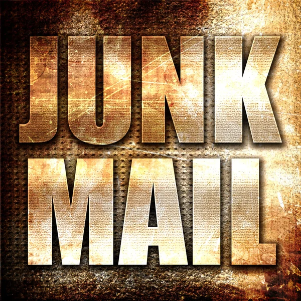 Junk Mail Απόδοση Μεταλλικό Κείμενο Φόντο Σκουριά — Φωτογραφία Αρχείου