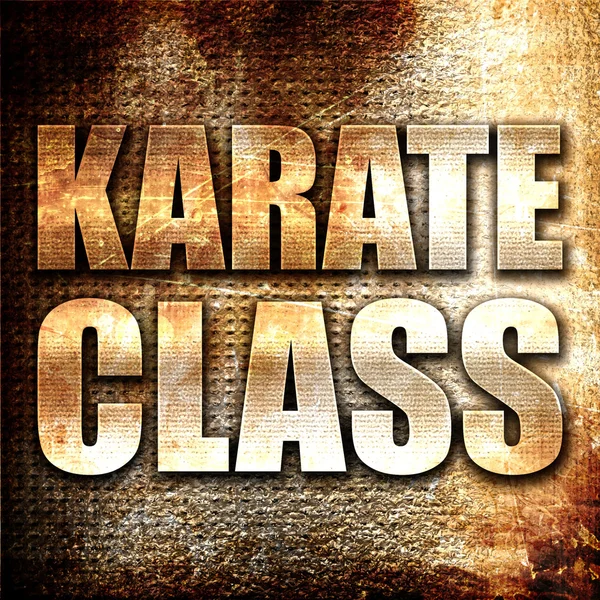 Karateluokka Renderöinti Metalliteksti Ruostetaustalla — kuvapankkivalokuva