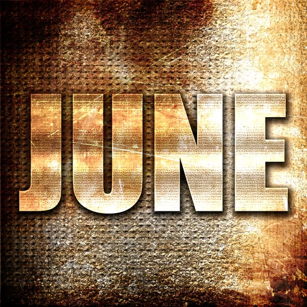 June Rendering Metal Text Rust Background — 스톡 사진