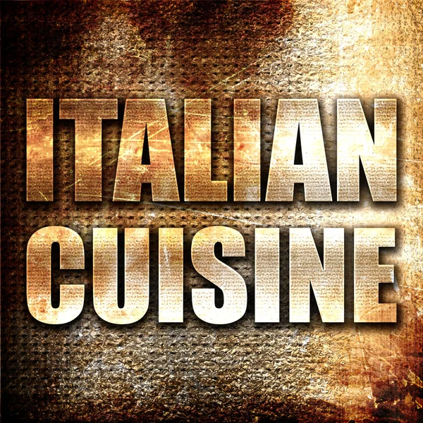 Itialian Cuisine Rendering Metal Text Rust Background — Stock Photo, Image