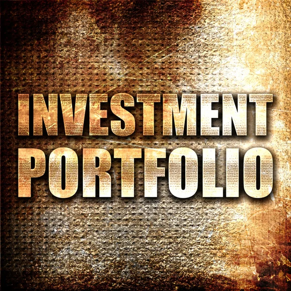 Portofolio Investasi Render Teks Logam Pada Latar Belakang Karat — Stok Foto