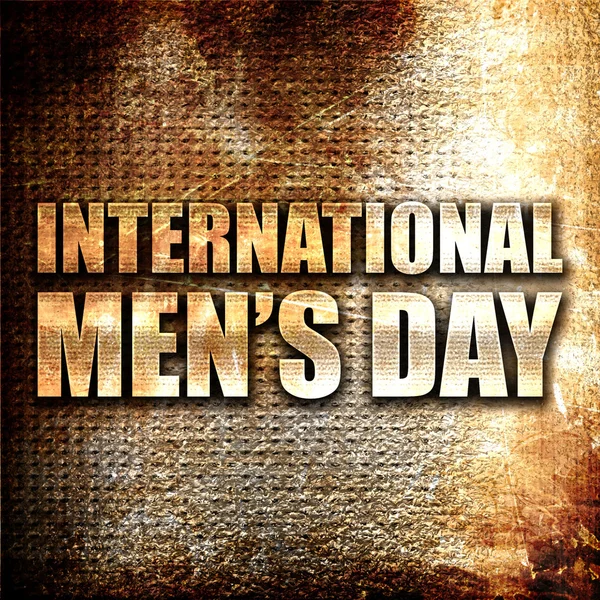 International Men Day Rendering Metal Text Rust Background — Stock Photo, Image