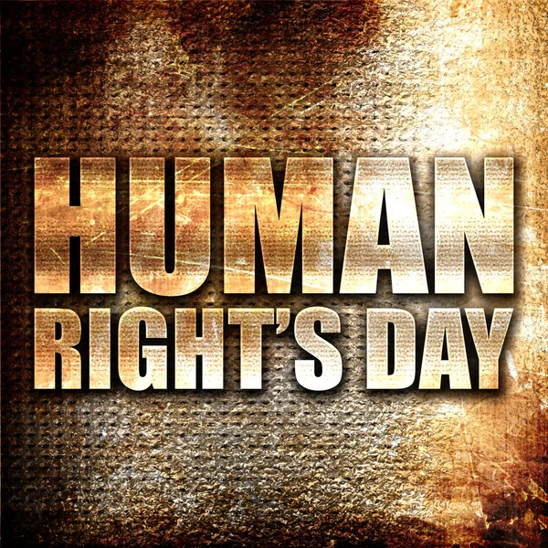 Людське Право День Рендеринг Металевий Текст Іржі Фоні — стокове фото