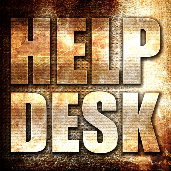 Helpdesk, 3D rendering, metal text on rust background — Stock Photo, Image