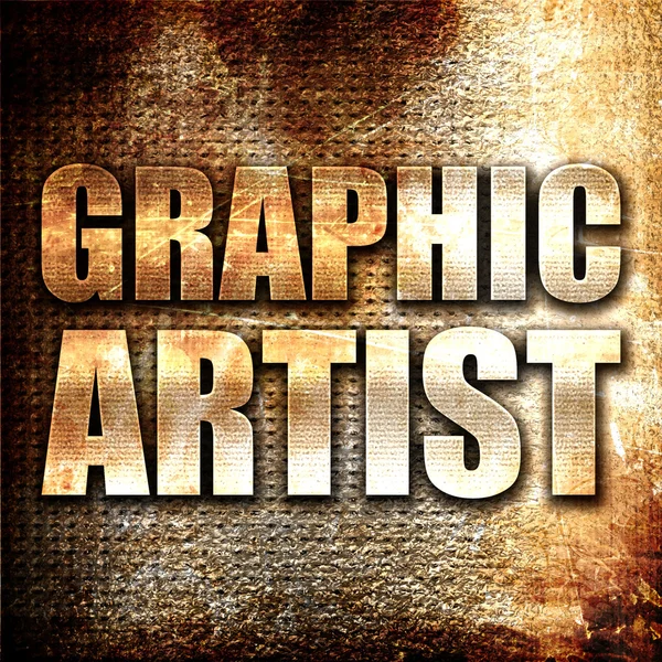 图形艺术家，3d 渲染，金属防锈背景上的文字 — 图库照片