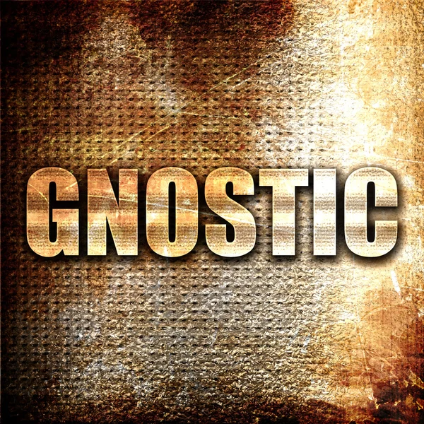 Gnostiska, 3d-rendering, metall text på rost bakgrund — Stockfoto