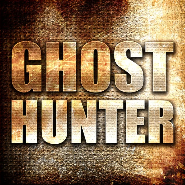 Ghost hunter, 3D-rendering, metalen tekst op roest achtergrond — Stockfoto