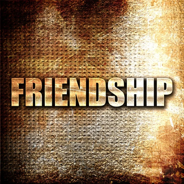 Friendship, 3D rendering, metal text on rust background — Stock Photo, Image