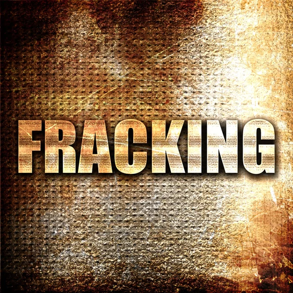 Fracking, 3D-rendering, metalen tekst op roest achtergrond — Stockfoto