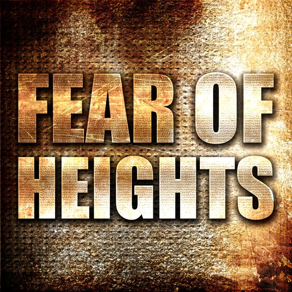 Ο φόβος της heights, 3d rendering, μετάλλων κείμενο σε σκουριά φόντο — Φωτογραφία Αρχείου