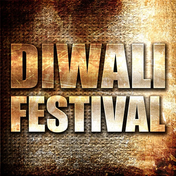 Diwali Fesztivál, 3d-leképezést, rozsda háttéren fém szöveg — Stock Fotó