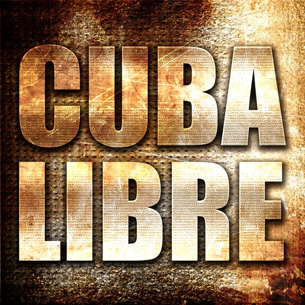 Cuba libre, 3d render, pas arka plan üzerinde metal metin — Stok fotoğraf