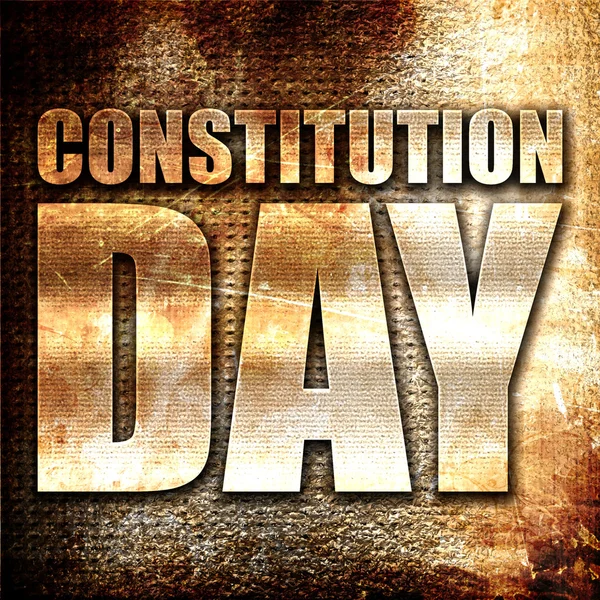 Konstitutionen dag, 3d-rendering, metall text på rost bakgrund — Stockfoto