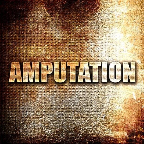 Amputation, 3D rendering, metal text on rust background — Stock Photo, Image