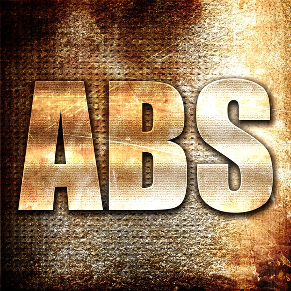 ABS, 3d vykreslování, kovové text na rez pozadí — Stock fotografie
