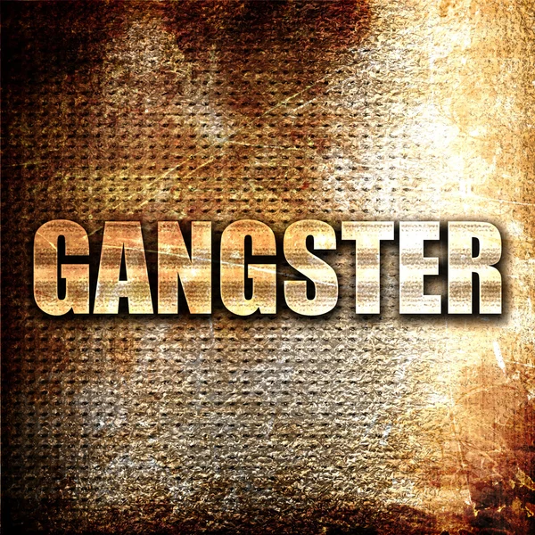 Gangster, 3D rendering, metal text on rust background — Stock Photo, Image