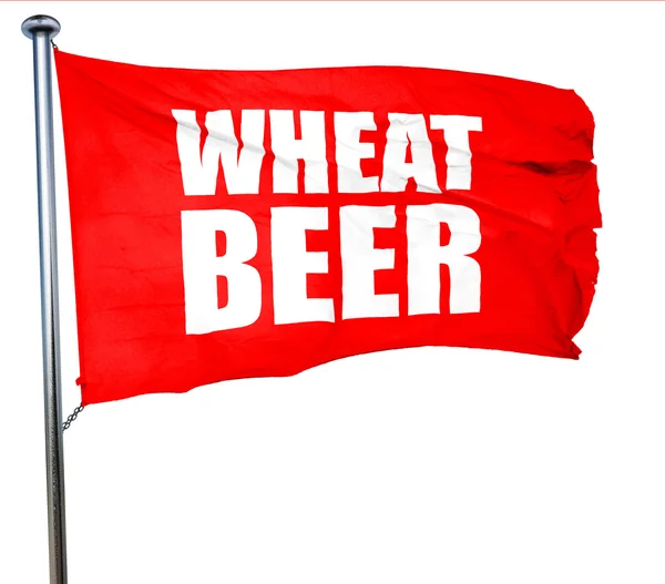 밀 맥주, 3d 렌더링, 붉은 깃발을 흔들며 — 스톡 사진