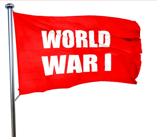 World war 1 background, 3D rendering, a red waving flag — Stock Photo, Image