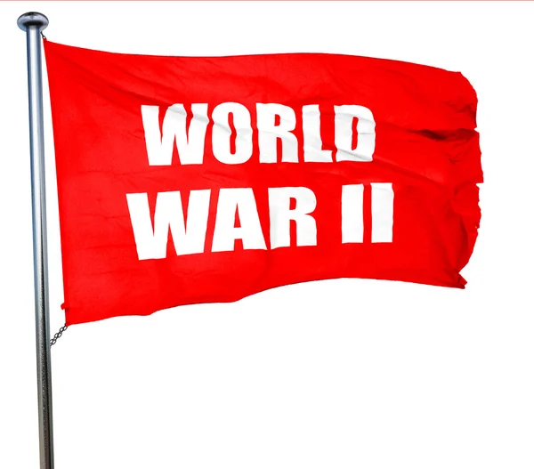 Hintergrund des 2. Weltkriegs, 3D-Darstellung, eine rote Fahne schwenkend — Stockfoto