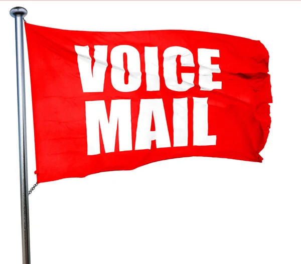 Voice mail, 3d rendering, ένα κόκκινο κυματίζει σημαία — Φωτογραφία Αρχείου
