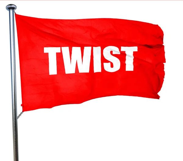Twist tanec, 3d vykreslování, červená vlající vlajka — Stock fotografie