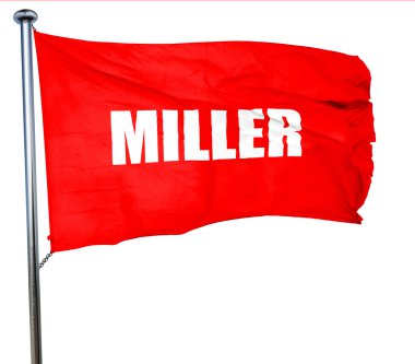 Miller, 3d render, bir kırmızı bayrak sallıyor