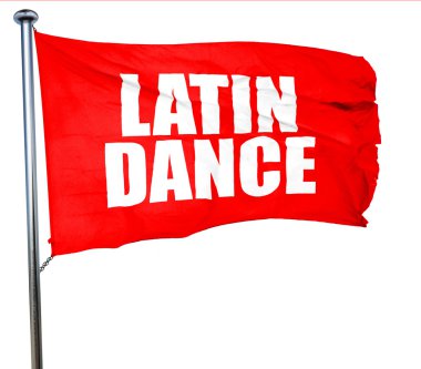 Latin dans, 3d render, bir kırmızı bayrak sallıyor